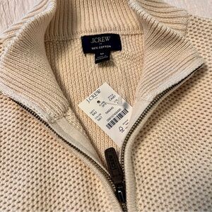 J. Crew Men's Zip Up Cream Sweater